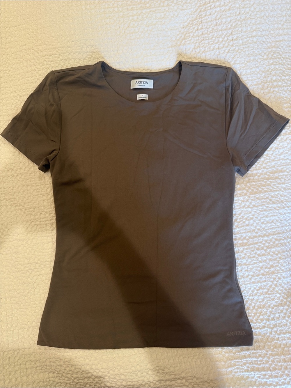 Aritzia Brown Short-Sleeve Crewneck Tee